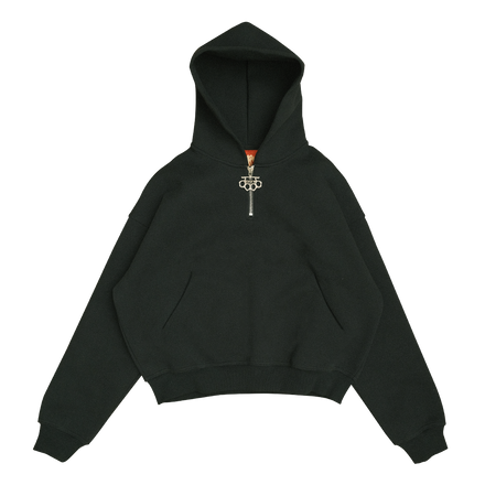 Brass Knuckle 1/4 Zip Hoodie - Black - Effn Clothing