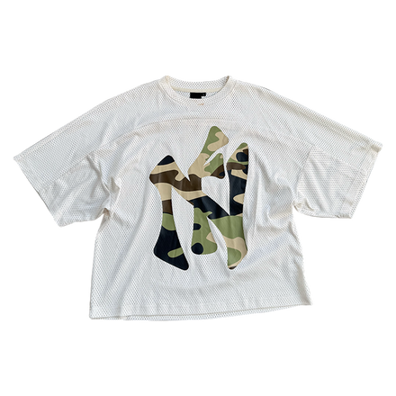 EFFN/Y Mesh Tee - Cream/Camo - Effn Clothing