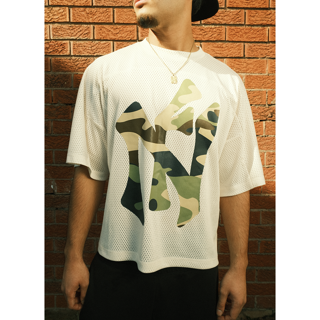 EFFN/Y Mesh Tee - Cream/Camo - Effn Clothing