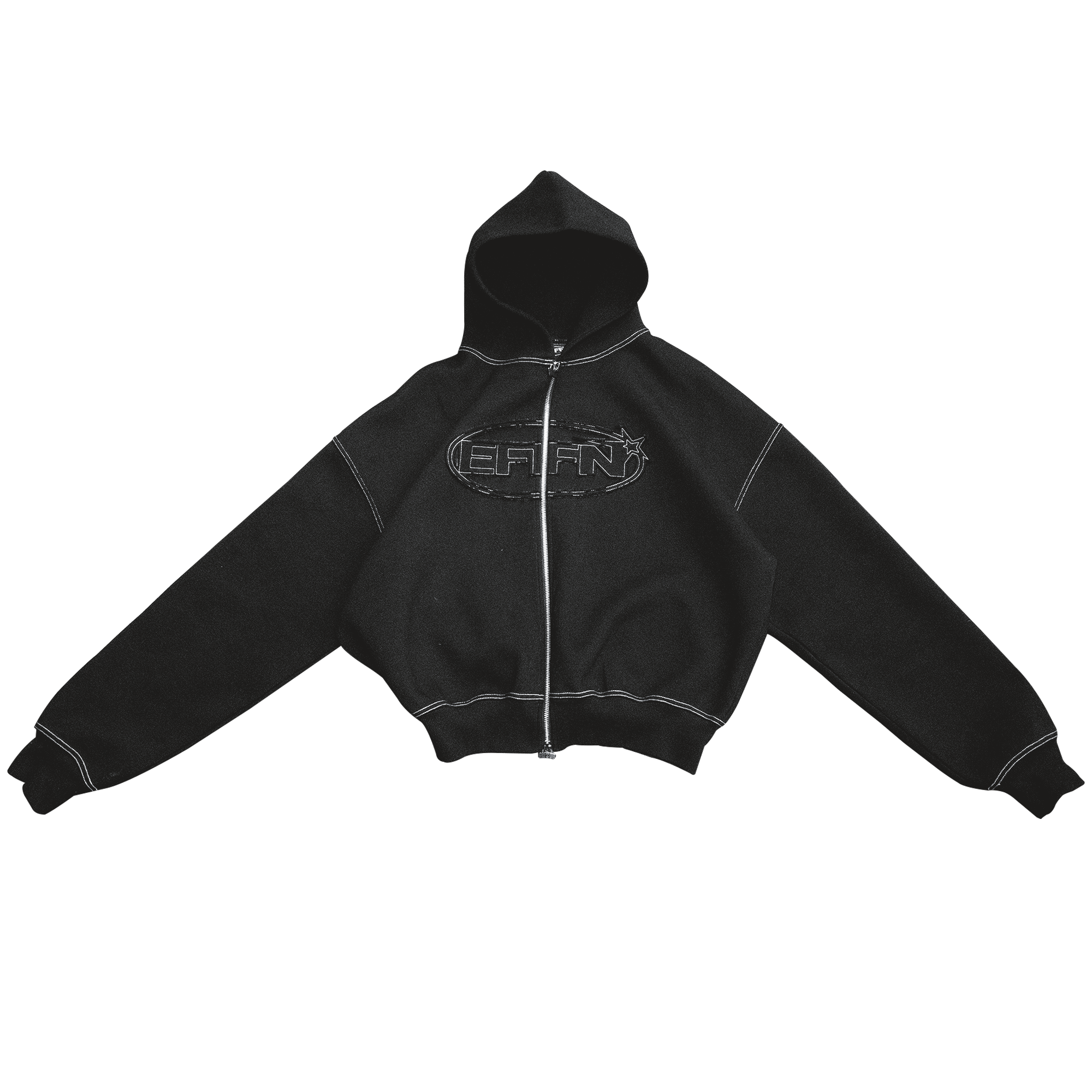 EFFN Full Zip Hoodie - Blk Stitch