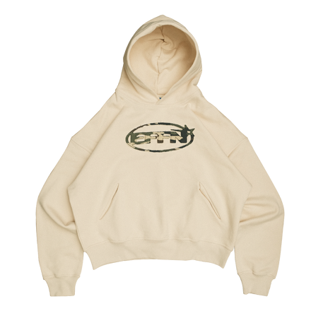 Battle Stitched Hoodie - Cream/Camo - Effn Clothing