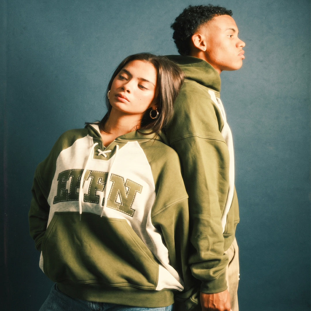 Drawstring Everyday Hoodie - Green/Grey - Effn Clothing